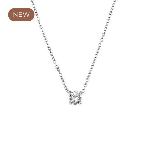 Diamond silver necklace